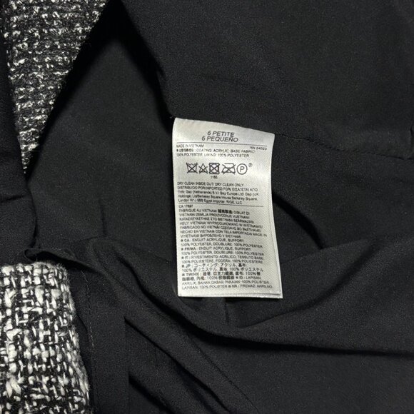 Banana Republic Tweed Sheath Sleeveless Dress Career Work Black White Size 6P - Picture 10 of 11